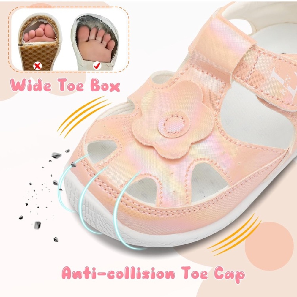Kids Pink Flower Sandals - Picture 4 of 6